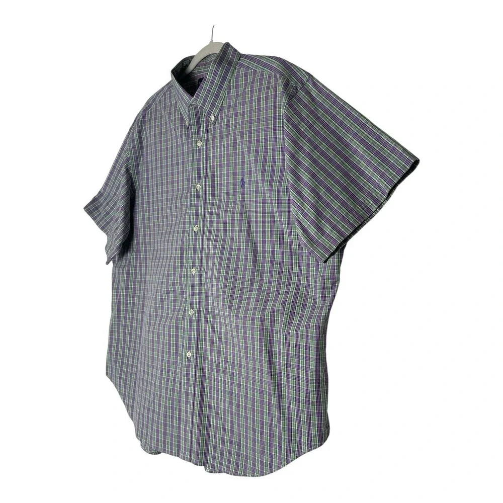 Polo Ralph Lauren 2XL Men's Classic-Fit Oxford Shirt Short Sleeve Plaid Career